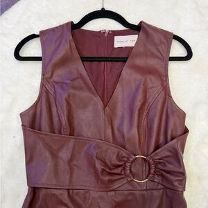 Maroon Leather Dress